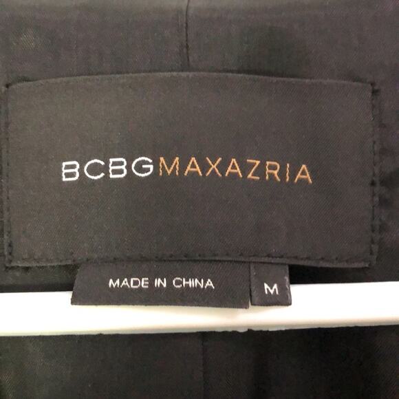 BCBGMaxAzria Ruched Cap Short Sleeve Black Blazer Jacket - Picture 2 of 3